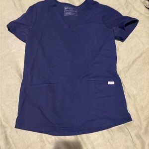 Figs Navy Two Pocket Scrub Top